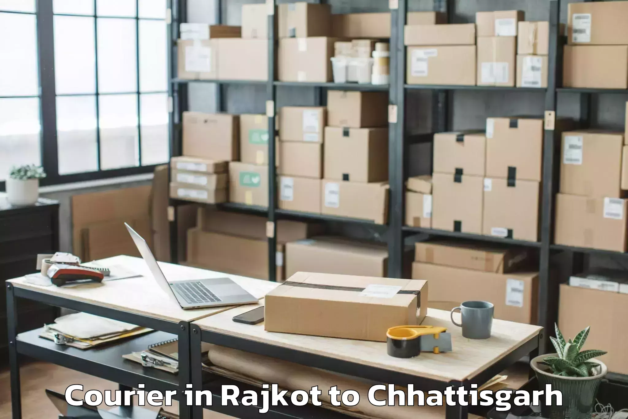 Top Rajkot to Chhattisgarh Kamdhenu Vishwavi Courier Available